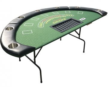 Blackjack Table: 7 Player, 30 Inch High (Sit-Down/Chair Height) Folding Table with Collapsible Metal